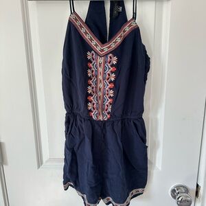 BE COOL Embroidered Shorts Romper